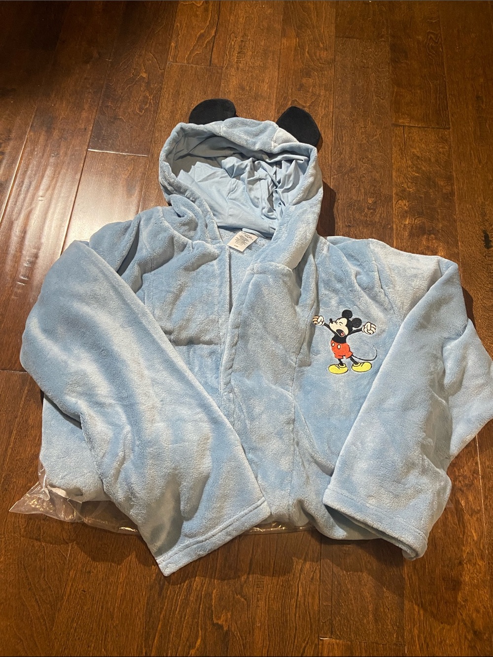 Mickey Mouse Breakfast Robe for Adults SZ L blue NWT